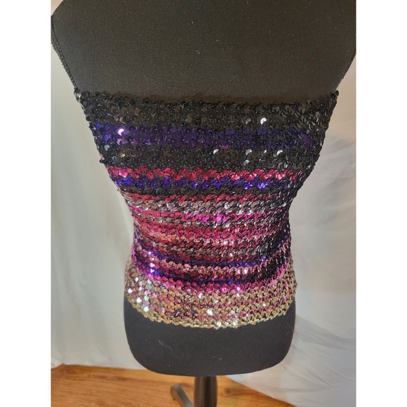 Tops - Vintage 1970's Multi Colored Full Sequin Tube Top